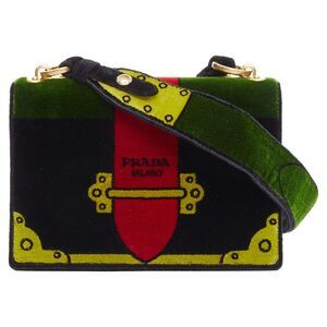 Prada Cahier velvet tromp loeil print crossbody box bag